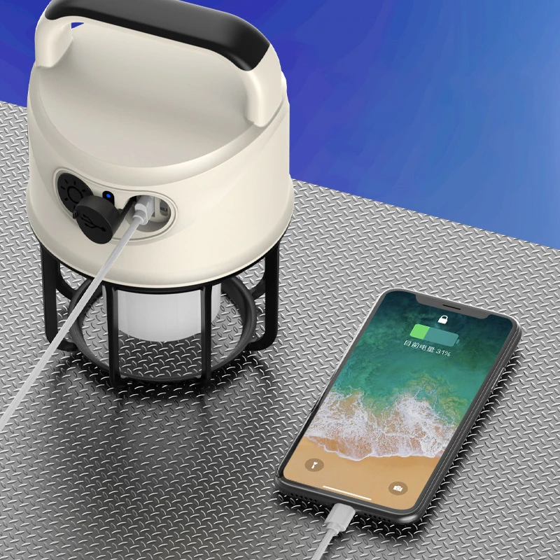 Portable Mini USB Rechargeable Battery-Powered LED Camping Lantern Waterproof 4 Modes Emergency Warning Lamp Dimmable Outdoor