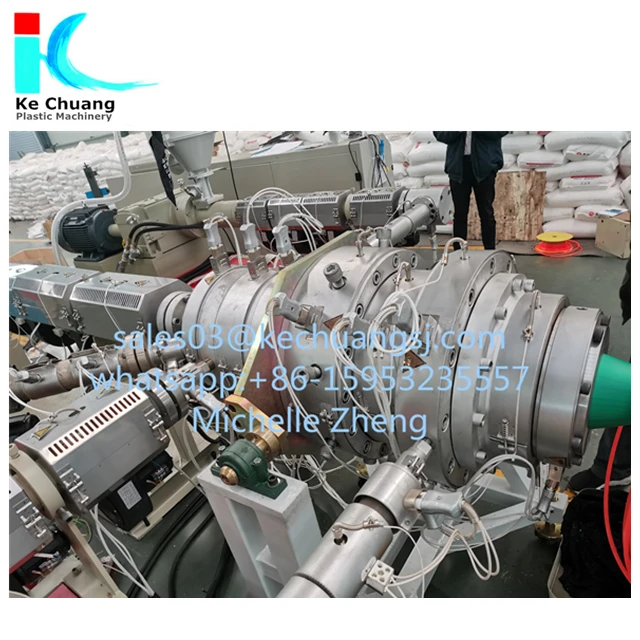 Plastic pipe HDPE hose 3  layers 160-315mm diameter extrusion extruder machine production line