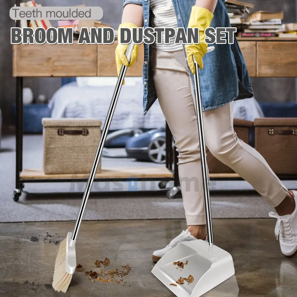 Masthome Professional Supplier Home Office Kitchen Pet Bristle Broom Fiber Ceiling Broom And Dustpan Set