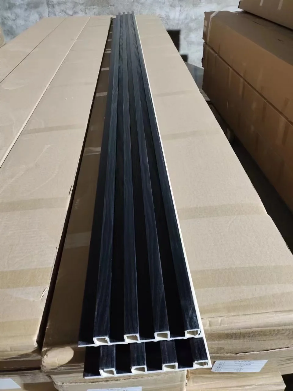 Quick Installation Entrance Tv Grille Background Pvc Wpc Wall Panel For Home Decor Fluted  WPC panel for indoor decoration
