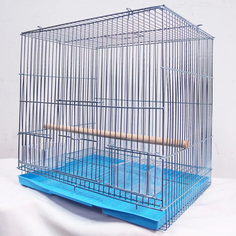 Luxury metal foldable bird cage portable indoor and outdoor wire parrot canary breeding and feeding cage with tray
