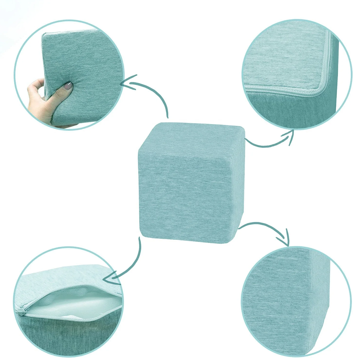 Woxin Soft Indoor/Outdoor Trampoline Park Gymnastic Pool Decor Foam Pit Blocks Sponge Cube with Cloth Cover