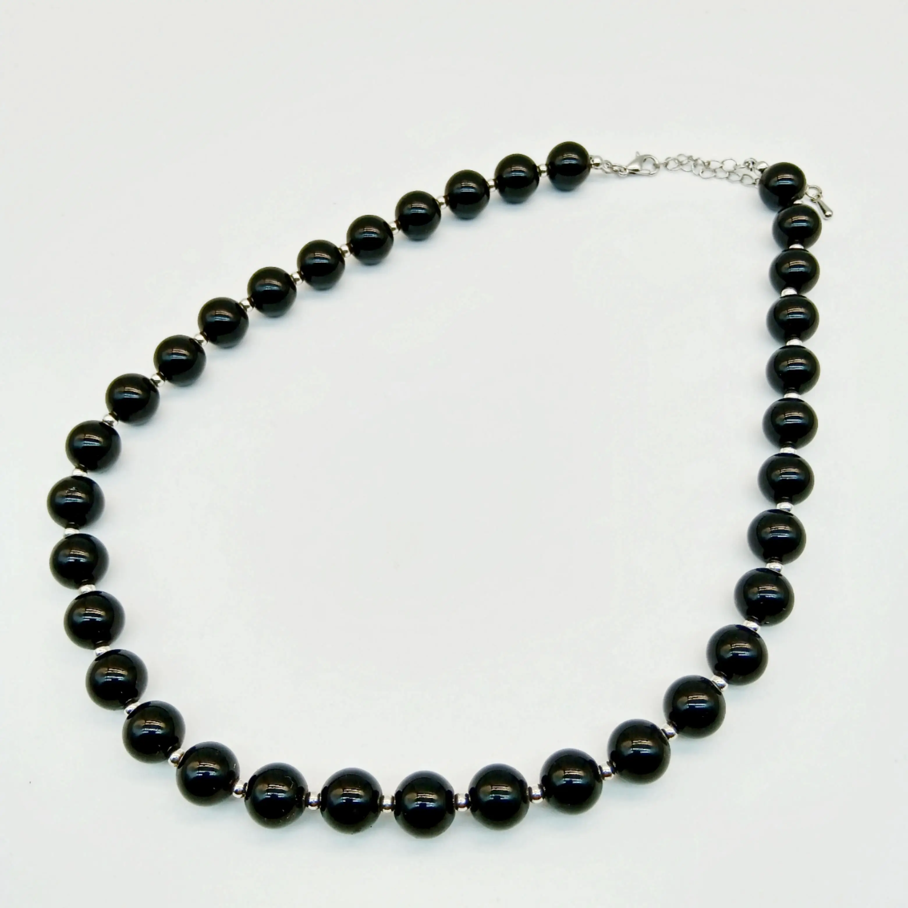 Elegant Hand-Crafted Individually Designed 10cm 2cm Space Beading Clear Colored Stainless Steel Glass Crystal Beaded Necklace