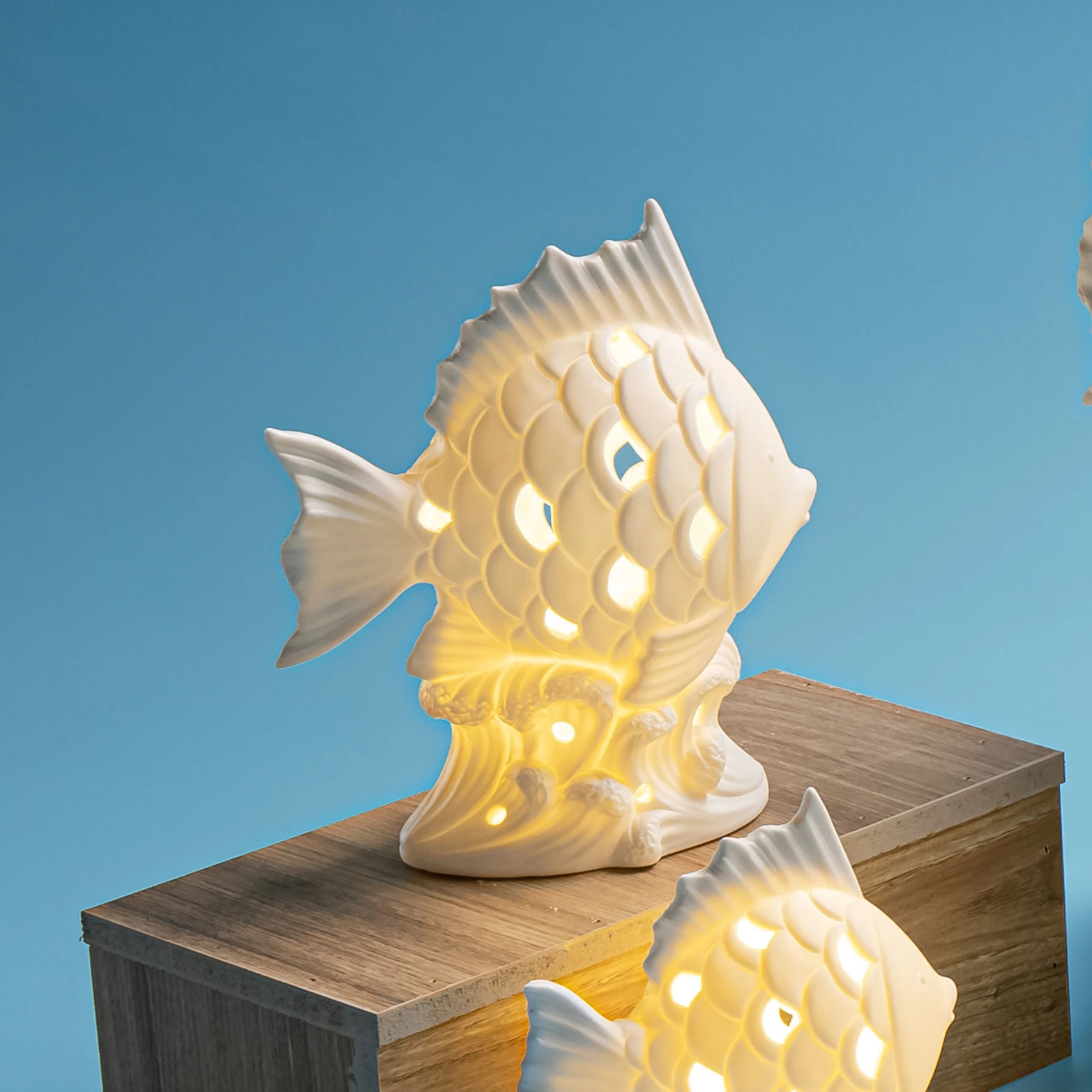 Handicraft Nautical Decoration Creativity Marine Style Decor Ceramic Beacon Tower LED Lighthouse