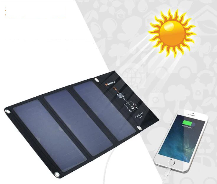  Хорошее качество 21 Вт Sunpower складная солнечная панель с двойным USB беспроводное зарядное устройство для сотового