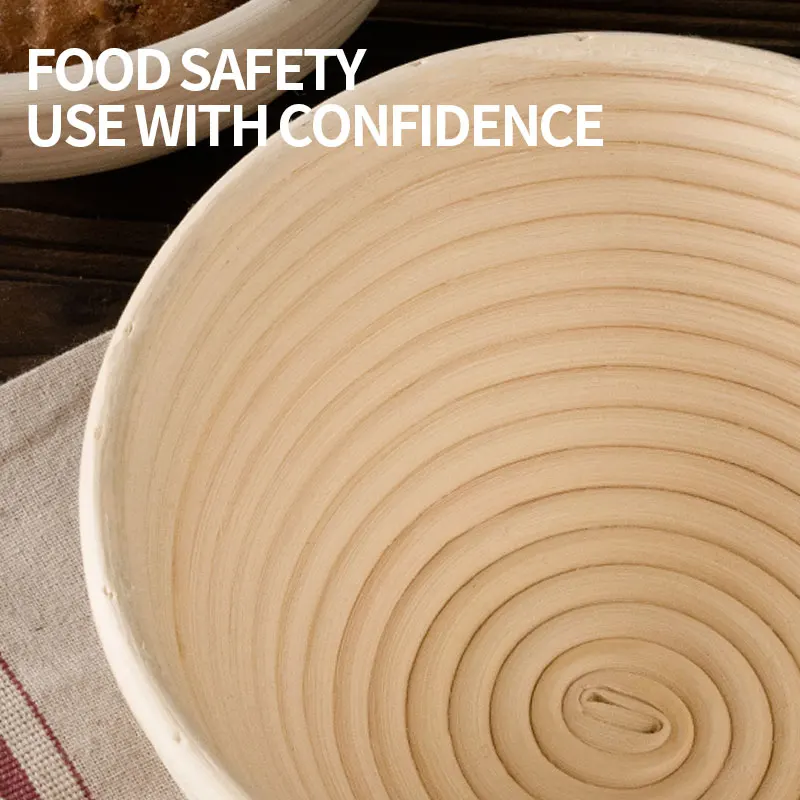 Wholesale Eco-friendly Large Round Rattan Banneton Food Grade Multi Size Proofing Bread Tool Bread Proofing Basket