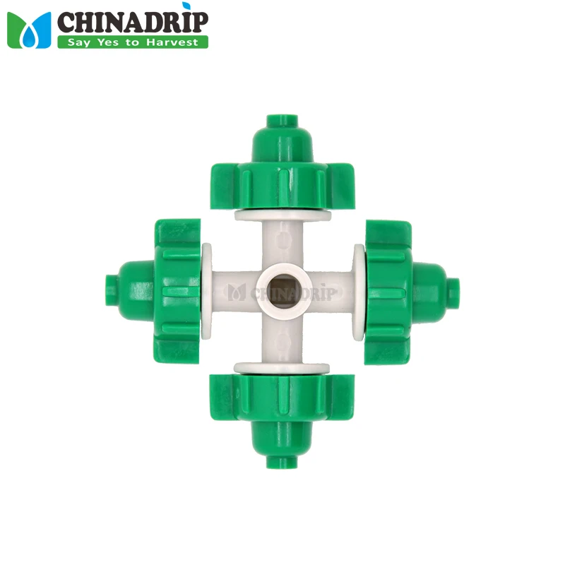 Greenhouse Irrigation 4 Way Fogger Garden Nozzle Micro Spray Stake Drip for Other Watering & Irrigation System