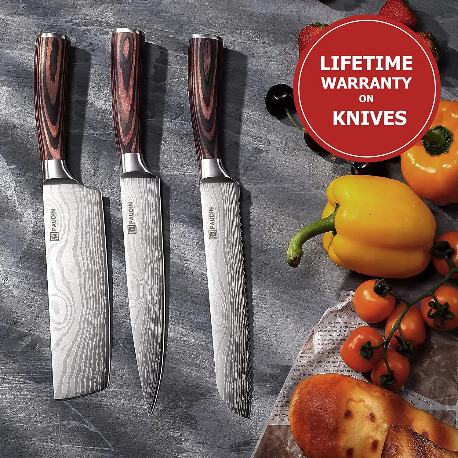 Custom Size Premium German Stainless Steel Knife Set With Wooden Block Stand