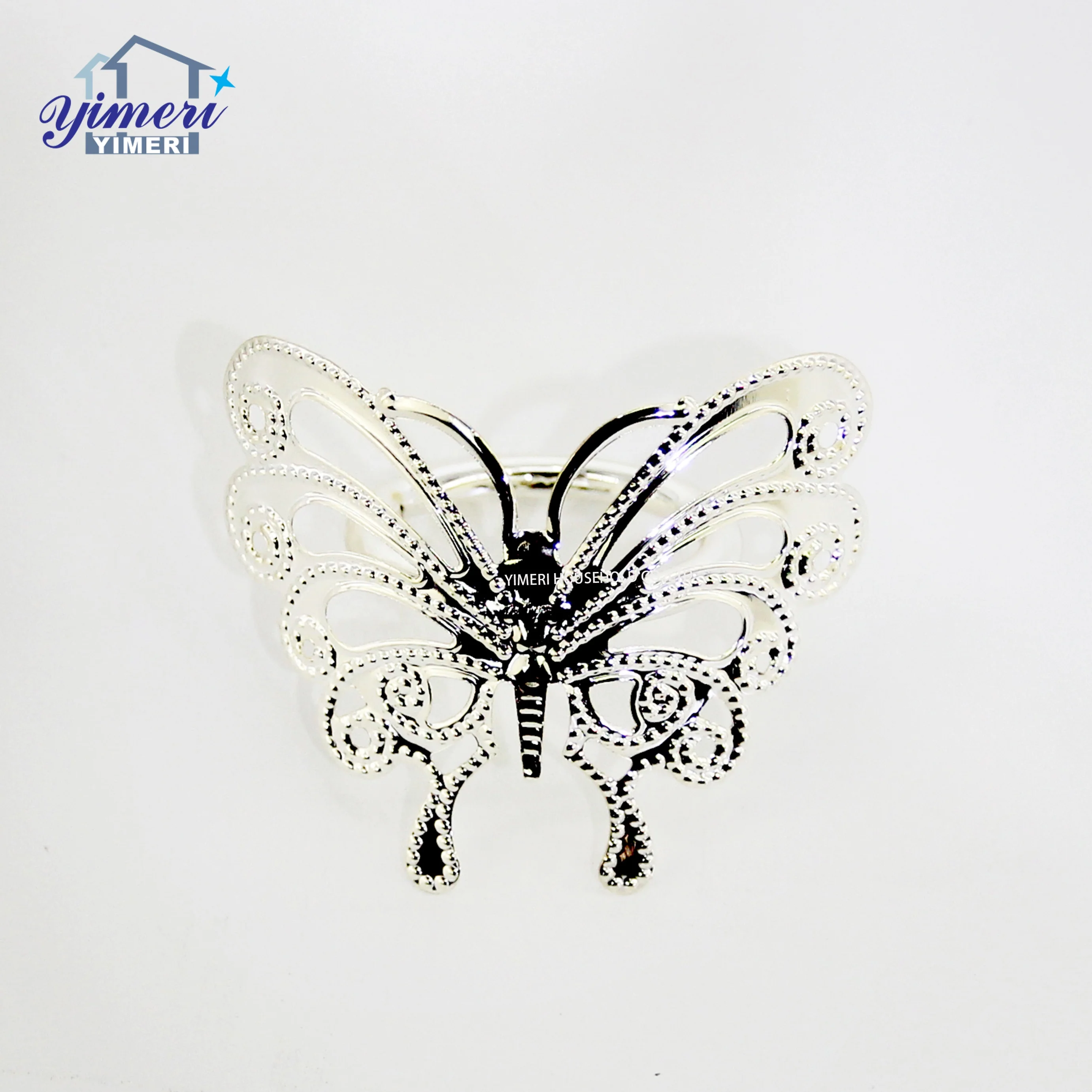 custom iron metal golden butterfly napkin ring for wedding banquet dinner party birthdays table decor