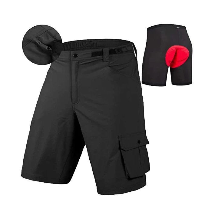 Fashion design loose custom bike shorts quick dry outdoor 3D padded cycling MTB shorts