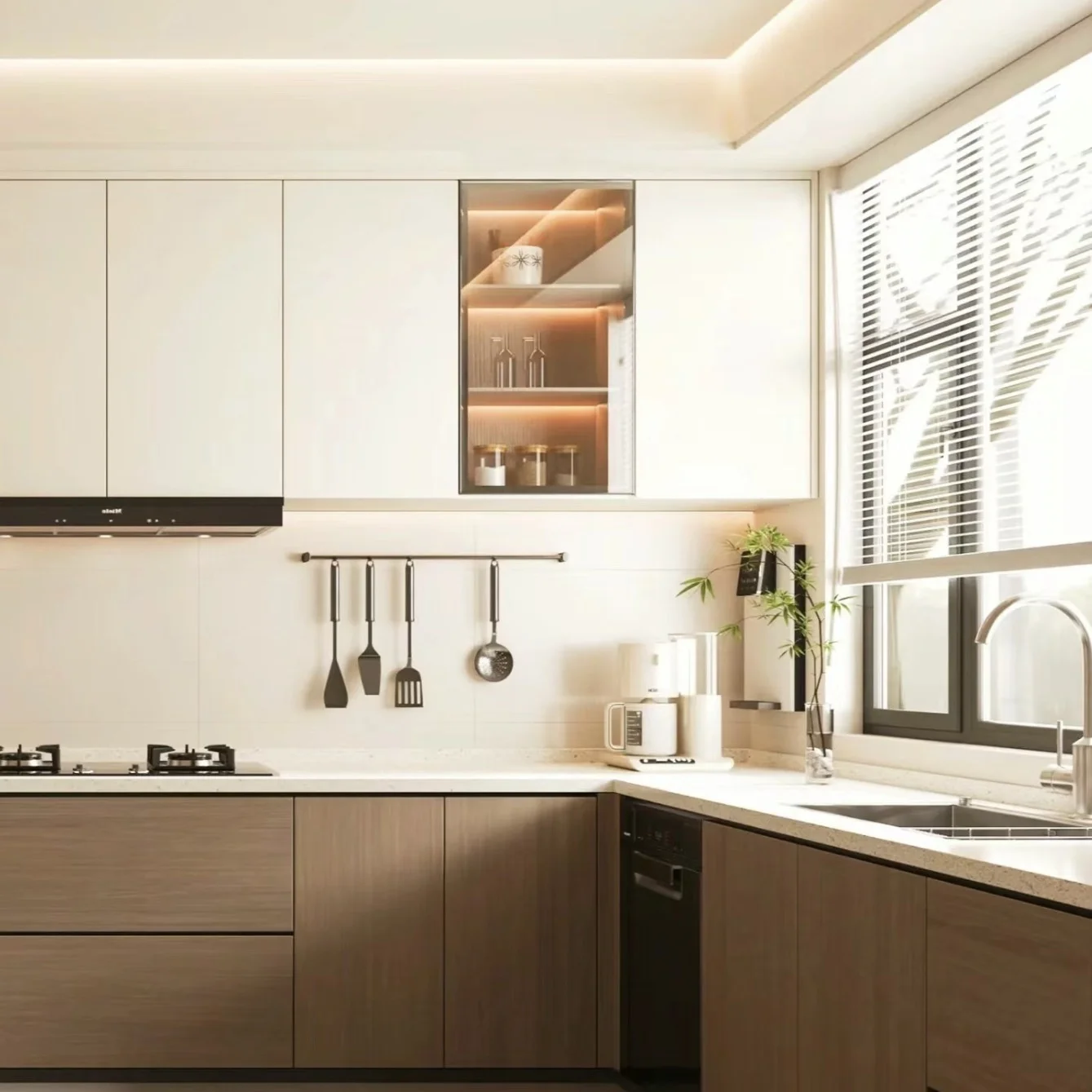 Customized Modern Kitchen Furniture Design High Glossy Lacquer Kitchen Cabinet