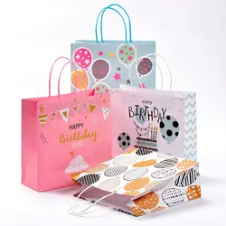 Wholesale Custom Logo Printed Luxury Kraft Happy Birthday Gift Paper Bag