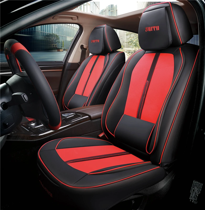 Customized 5pcs Car Seat Covers,Custom  Full Set SUV Car Seat Covers Luxury Leather Cushion Covers , 3D Universal seat cushion