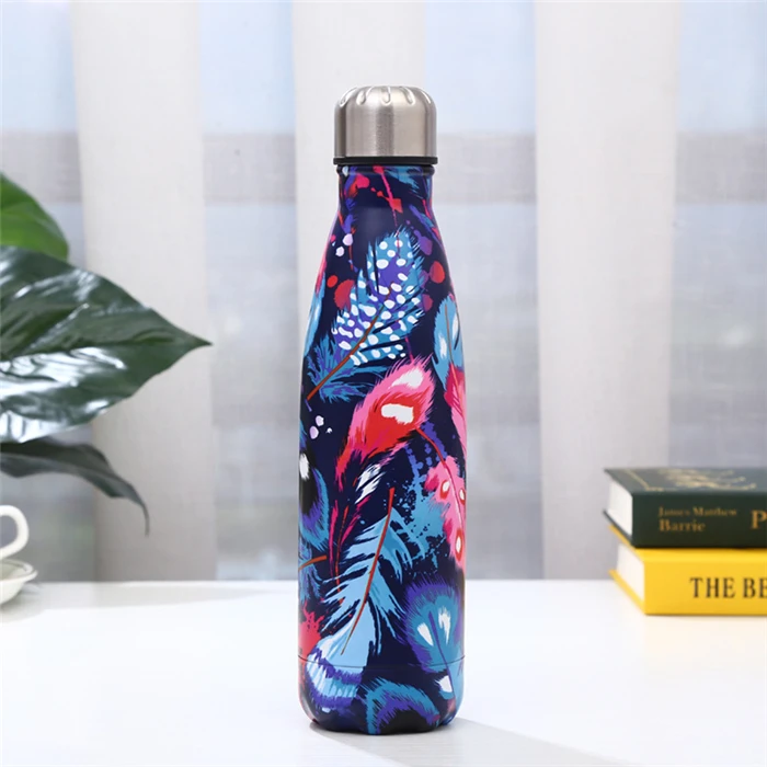 Double Wall 17oz 500ml Cola Shaped 304 Stainless Steel Insulated Vacuum Flask Sports Water Bottle