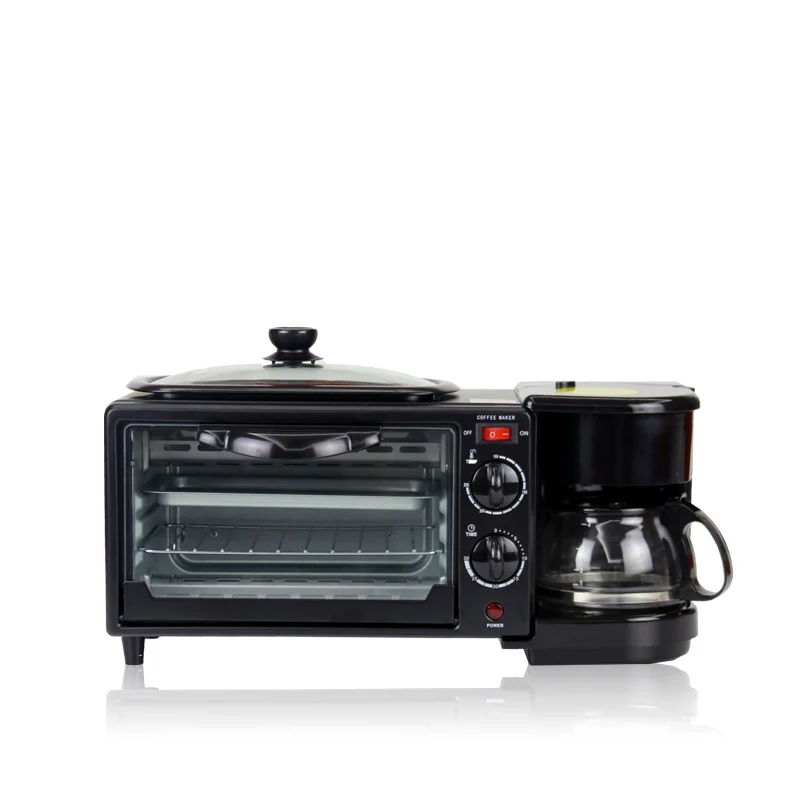 
New Multifunction 3 in 1 Breakfast Set Toaster Coffee Maker 3 in one Breakfast Maker With Toast Oven Coffee Pot Frying Pan 