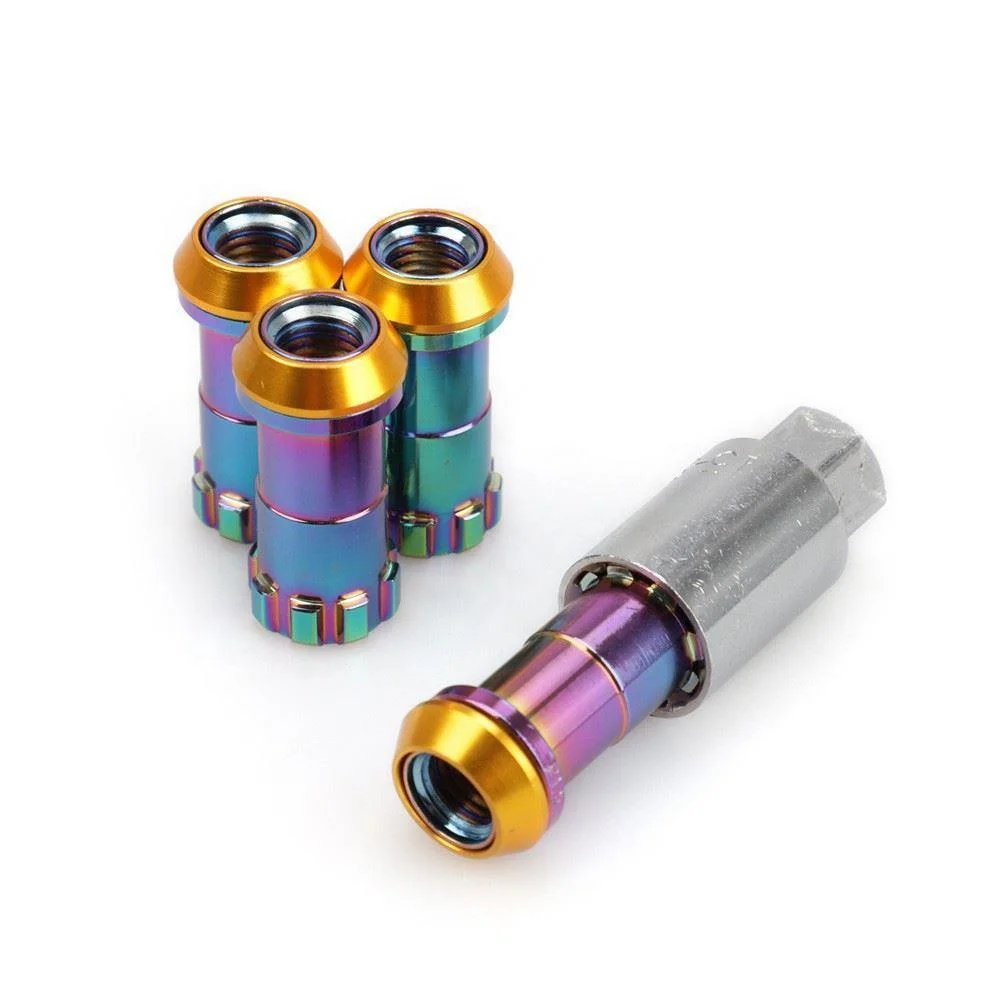 Factory high-strength Titanium Wheel Nut  M12 * 1.5MM M14  gr5 Titanium alloy wheel lug nut for Auto Parts