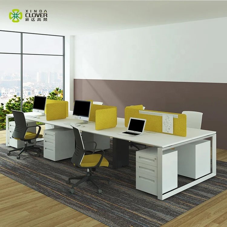 Office Team Desks Fabric Dividers Desk Modular Six Seater Office Table Desk Modern