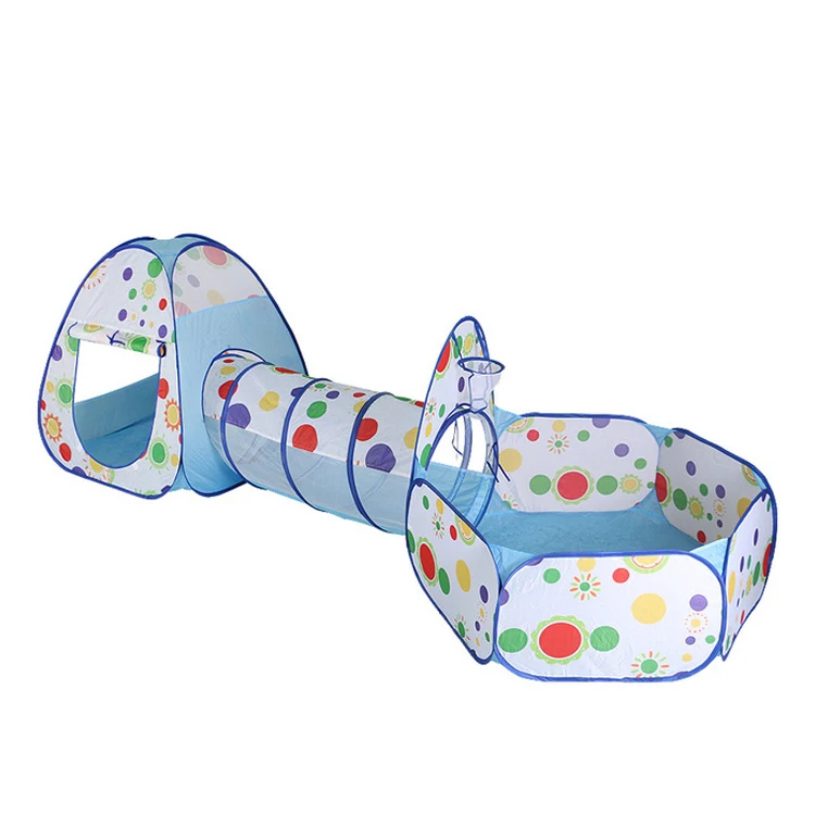 3-in-1 Portable Toy Tents For Kids Crawling Tunnel + Play Tents + Baby Ocean Ball Pool Role Play Toy Kids Tents in China Toys