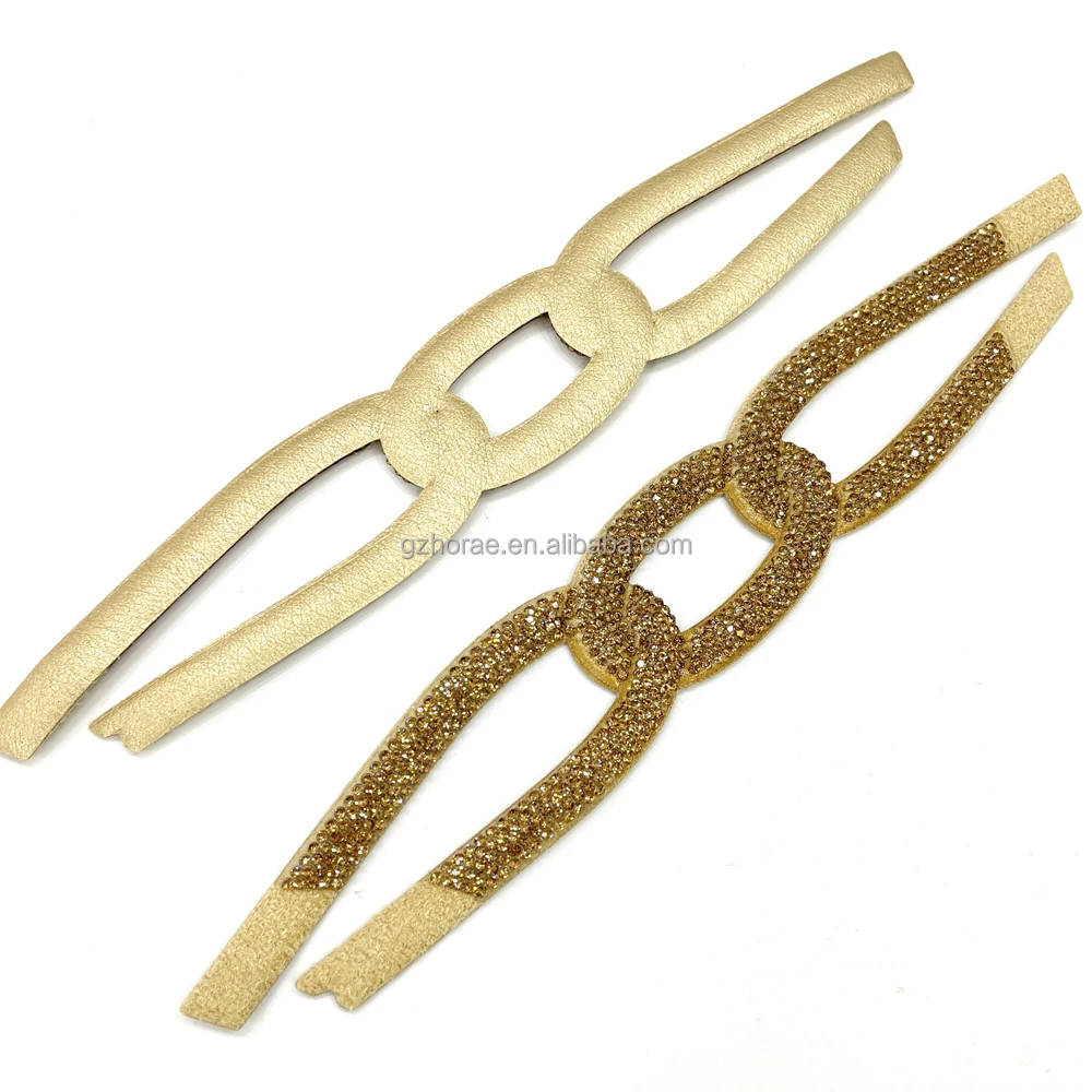 UP007 hot selling crystal shoe uppers  accessories charm rhinestone sandal upper