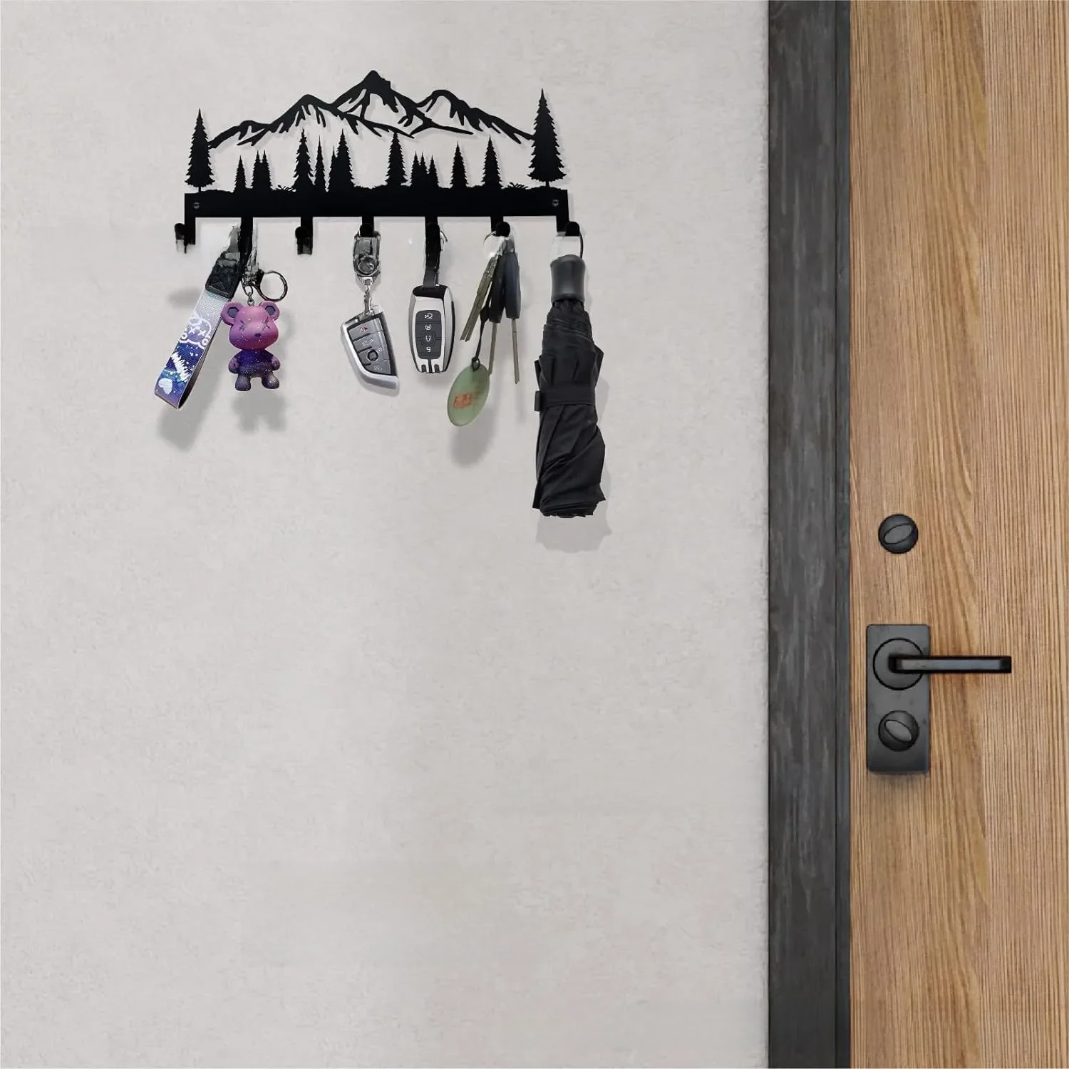 OEM Metal Key Organizer Rack with 7 Hooks Wall-Mounted Home Use in Bathroom Kitchen Office & Hallway Hanging Clothing Home Use