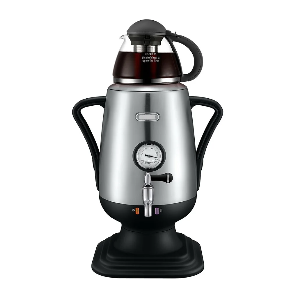 3.2L 1950W Kitchen Appliance Samovar Tea Maker Glass Ceramic Tea Pot Russian Turkish Digital Stainless Steel with 1L or 0.5L 220