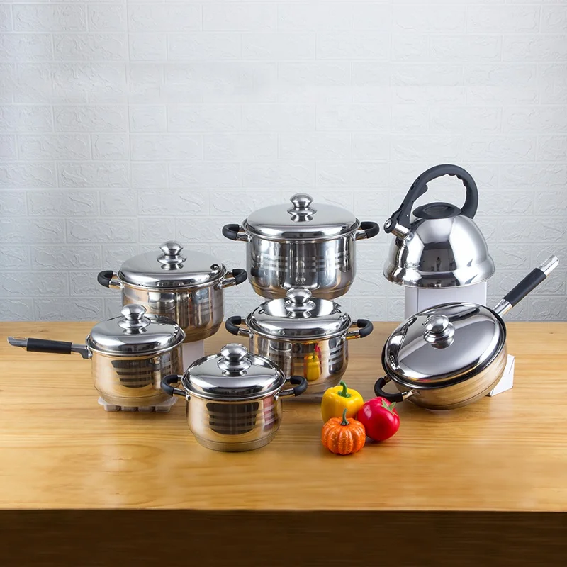 Premium quality colorful stainless steel cookware set z-line swiss with silicone handle