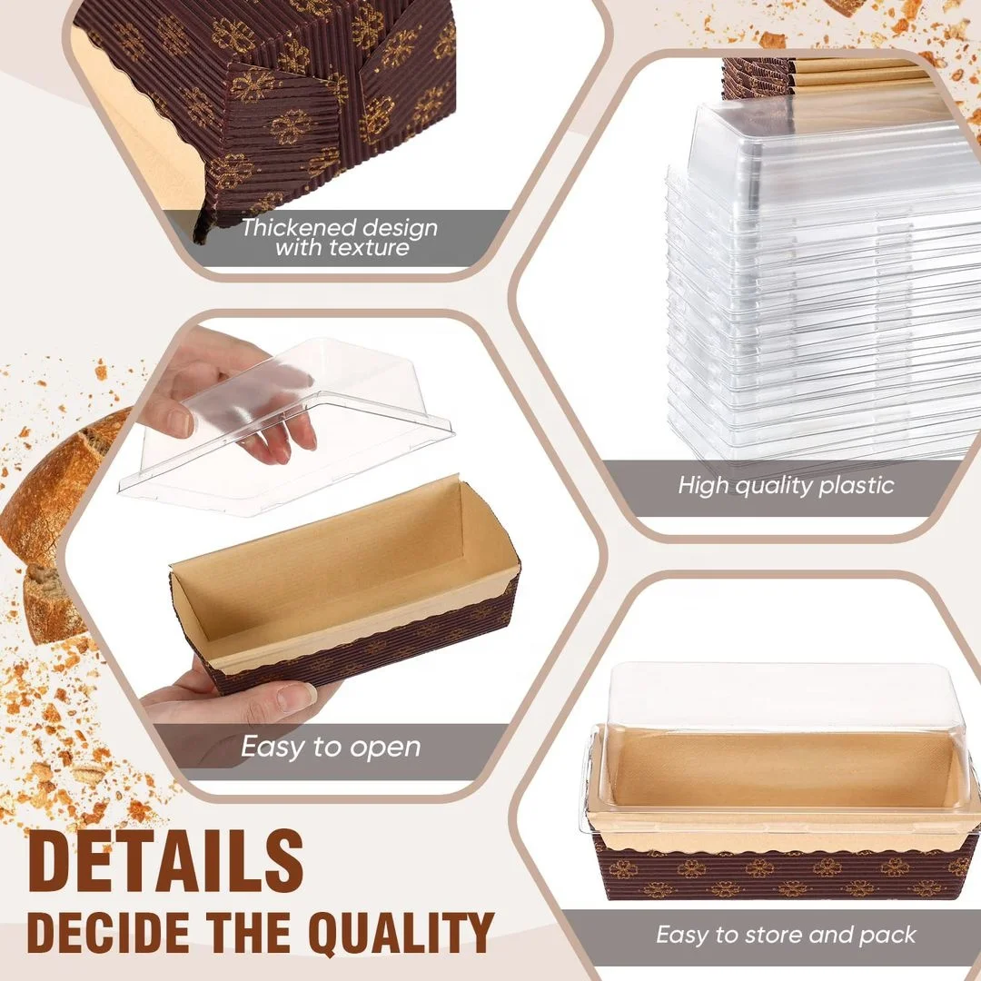 Heat Resistant Panettone Cup Cake Corrugated Paper Tray Cake Paper Mold For Baking Pan Cupcake pans with lid Junior Loaf Liner