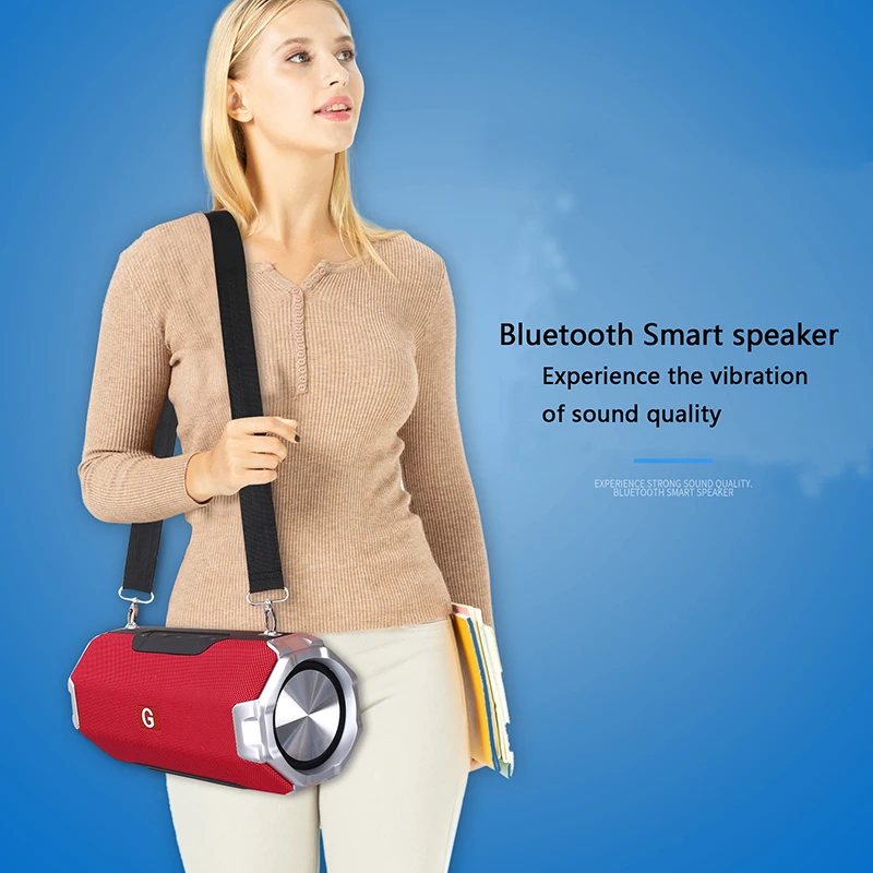 Wireless Rechargeable BT Speaker Stereo Subwoofer Audio Boombox Music Smart Portable Speakers with USB/AUX/TF function