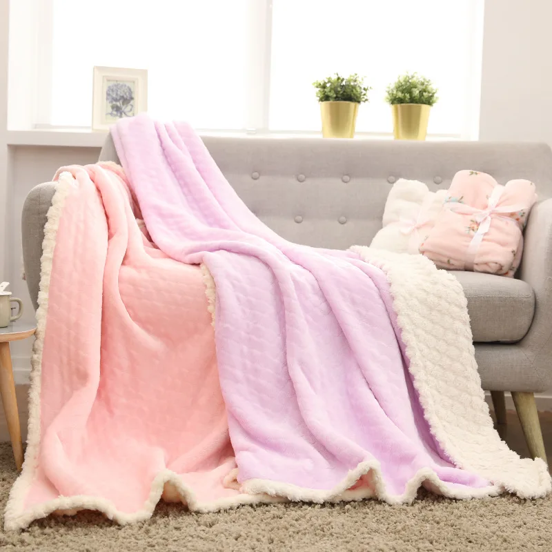 Супер мягкое роскошное Двухслойное одеяло из 100% полиэстера фланелевое корейское