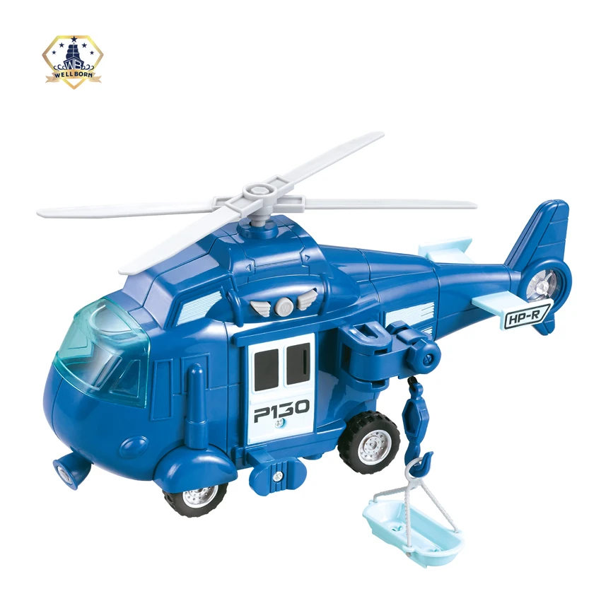 Military Helicopter toys Air force Airplane Toy with Hanging Basket Lights and Sounds for Kids