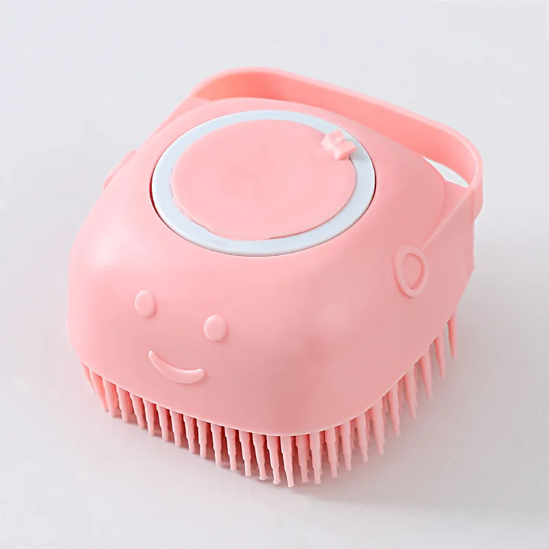 Pet Bath Brush Soft Silicone, Dog Washing Brush, Hair Fur Grooming Cleaning Brush Soft Shampoo Dispenser
