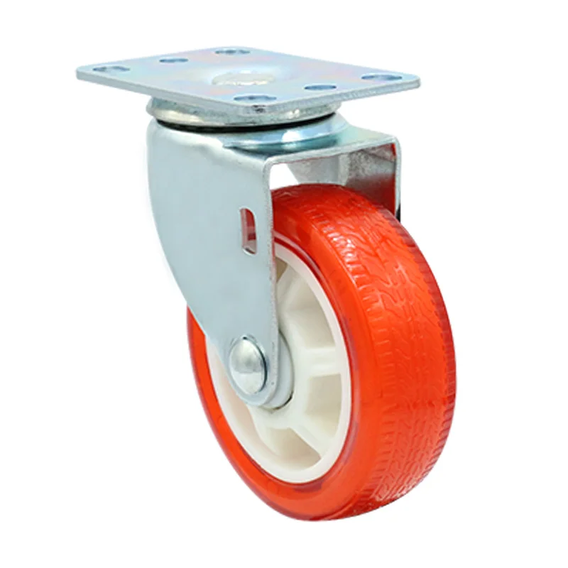 Amazon hot sale rueda de 4inch orange pvc swivel type caster wheels 4 inch for sale