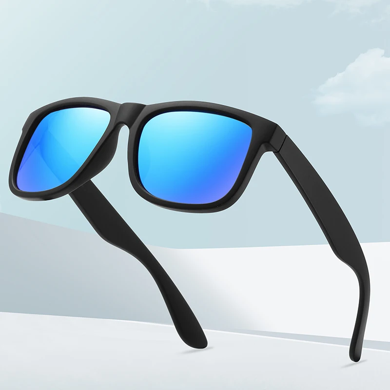 Unisex PC Frame UV400 Mirrored Men Square Sport Polarized Sunglasses