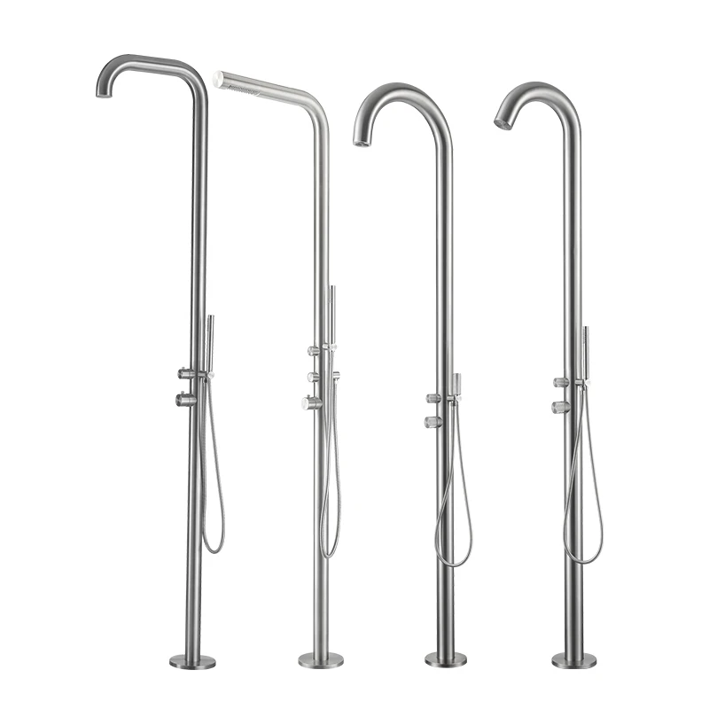Aluminum alloy outdoor shower swimming pool family garden beach with shower head and foot shower