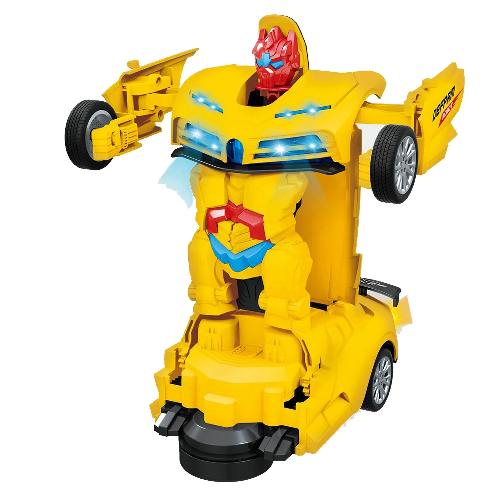 KK New Arrival Deformation Toy Vehicle With Light Music,Automatic Deformation Musical Car Toy Super deformation music robot car
