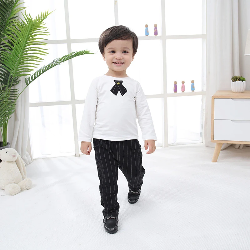 Elegant China OEM Long Sleeve Cotton 3 Pieces Baby Boy Wedding Formal Suits Set Kids Clothes 2 To 3 Year