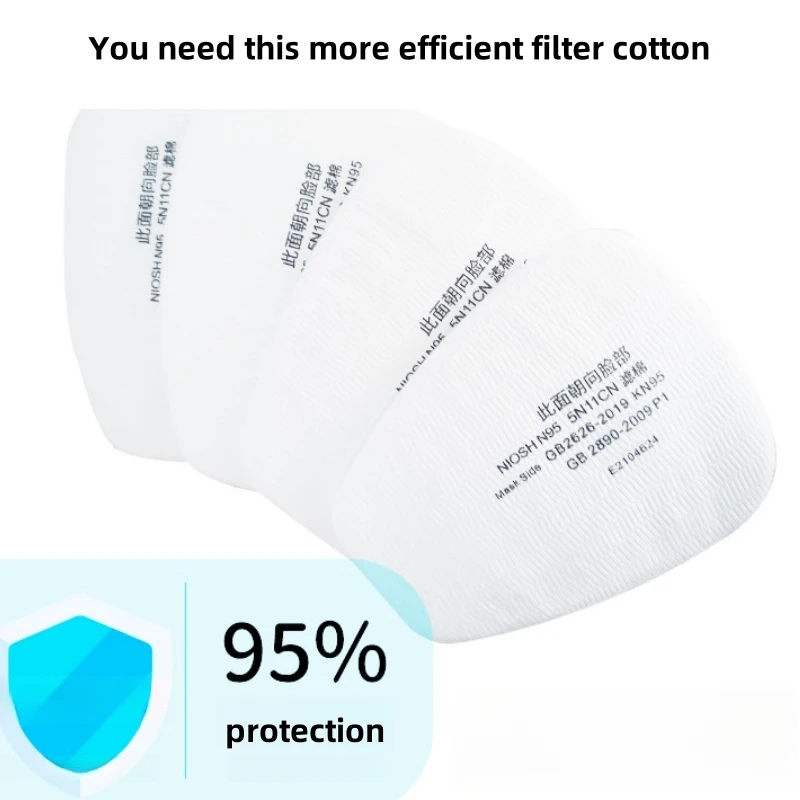 High Efficient 5N11 Filter cotton Custom Logo half face Gas mask Dust particle filter cotton