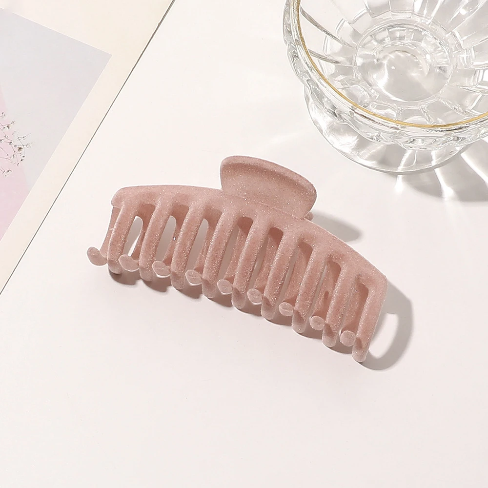 Korean Hair Clip Velvet INS Simple Elegant Claw Clip For Women Square Wholesale Winter Hair Clip