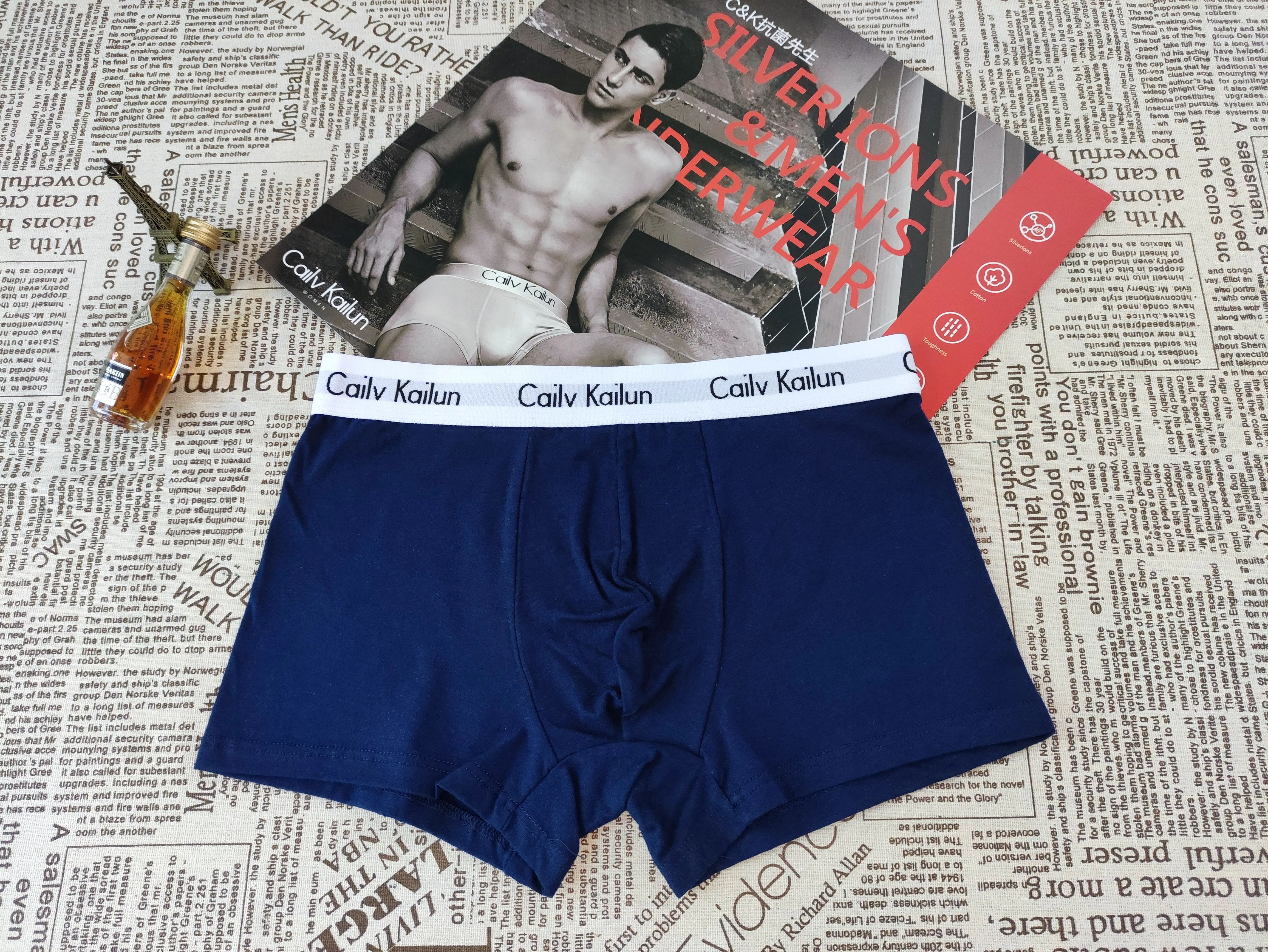 
Men Underwear Boxer Briefs Mens Comfortable Boxer Briefs Jacquard Elastic Waistband Anti Bacterial 