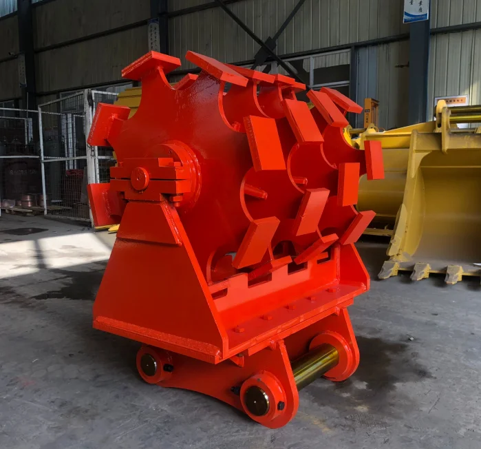 RSBM factory price  Backhoe compaction wheel 30t excavator pad compaction wheel