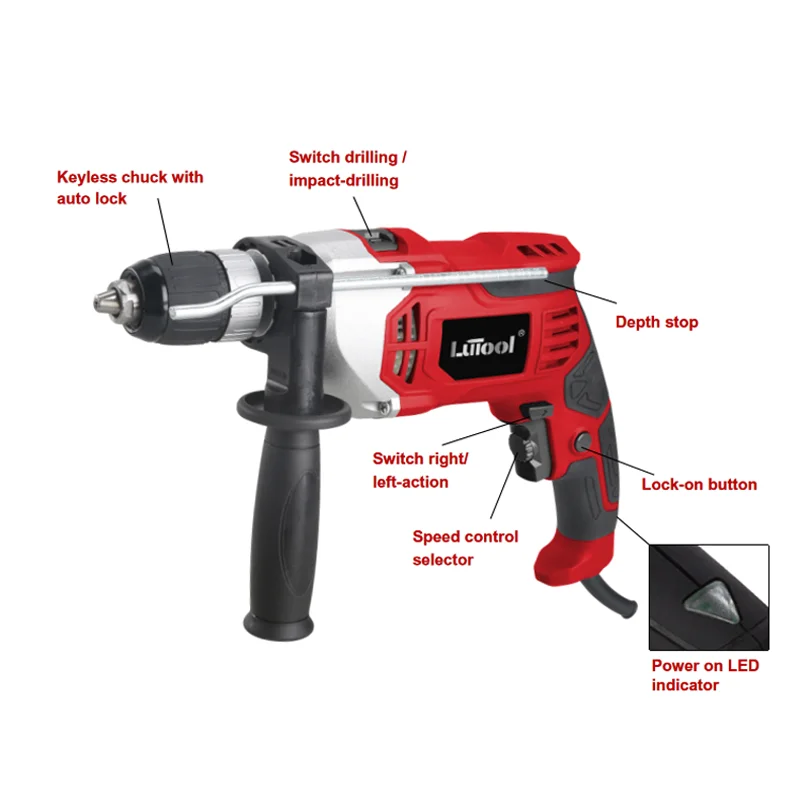 
Lutool Eplus Corded Hammer Drill Impact Drill 950W Impact Drill 