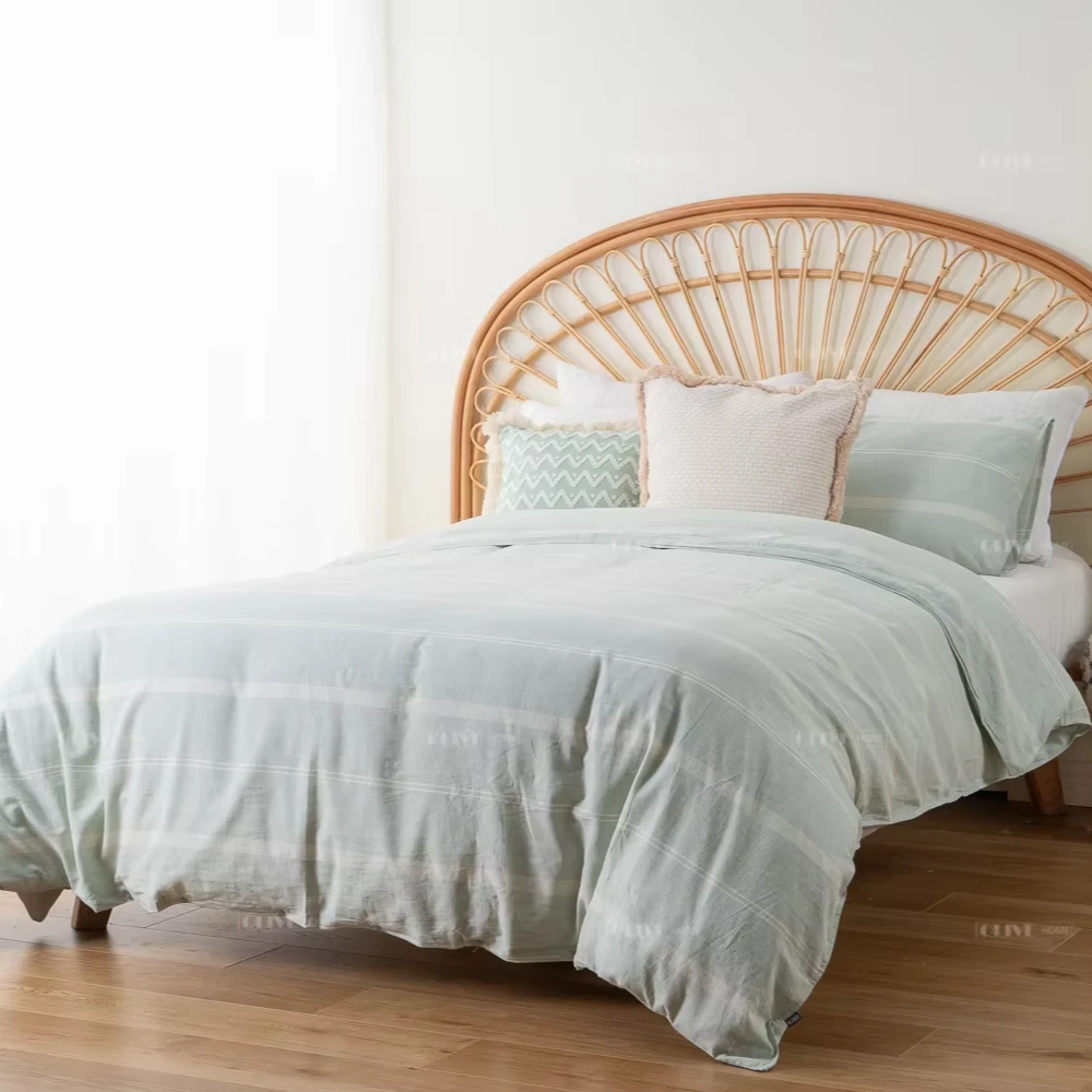 Premium Linen Natural Wildflower Floral Print Duvet Cover Set 100 cotton with Pillowcase Zipper Button Closure King Queen Size