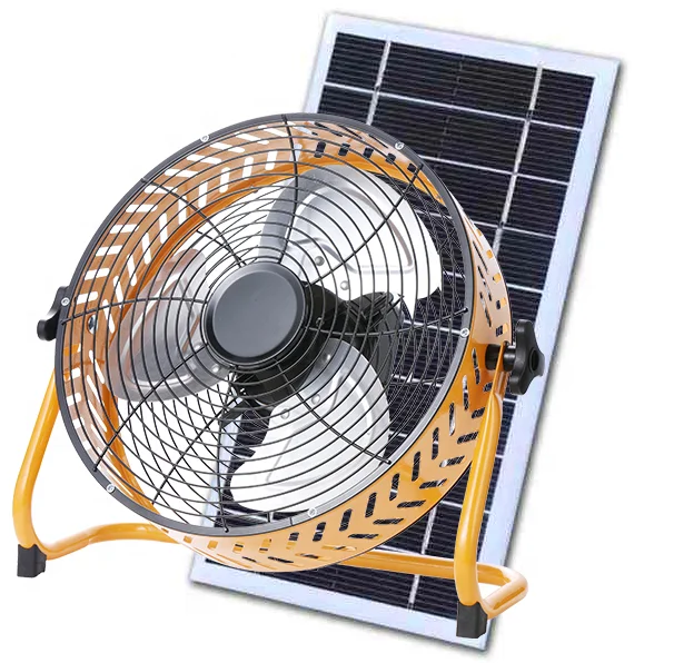 cordless fan with clamp 14 inches portable cordless fan HJ-14RD with big handle for easy take out solar fan