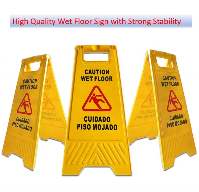 EcoClean Plastic Foldable Floor Caution board, wet floor sign , warning sign board Weighing 650g