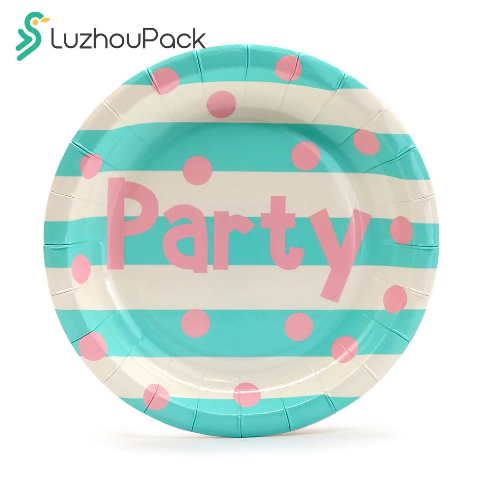LuzhouPack Customized  Disposable Basics Everyday Paper Plates 8.5/8 Inch