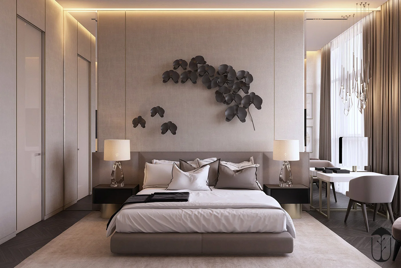 Bedroom Furniture modern simple fashion bedroom sets soild wood upholstered double side bed for home or hotel