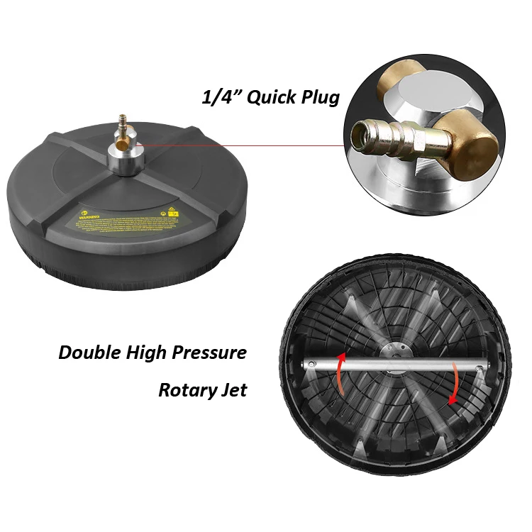 15 Inch Plastic Stainless Steel Brass 4000Psi Concrete Pressure Washer Surface Cleaner