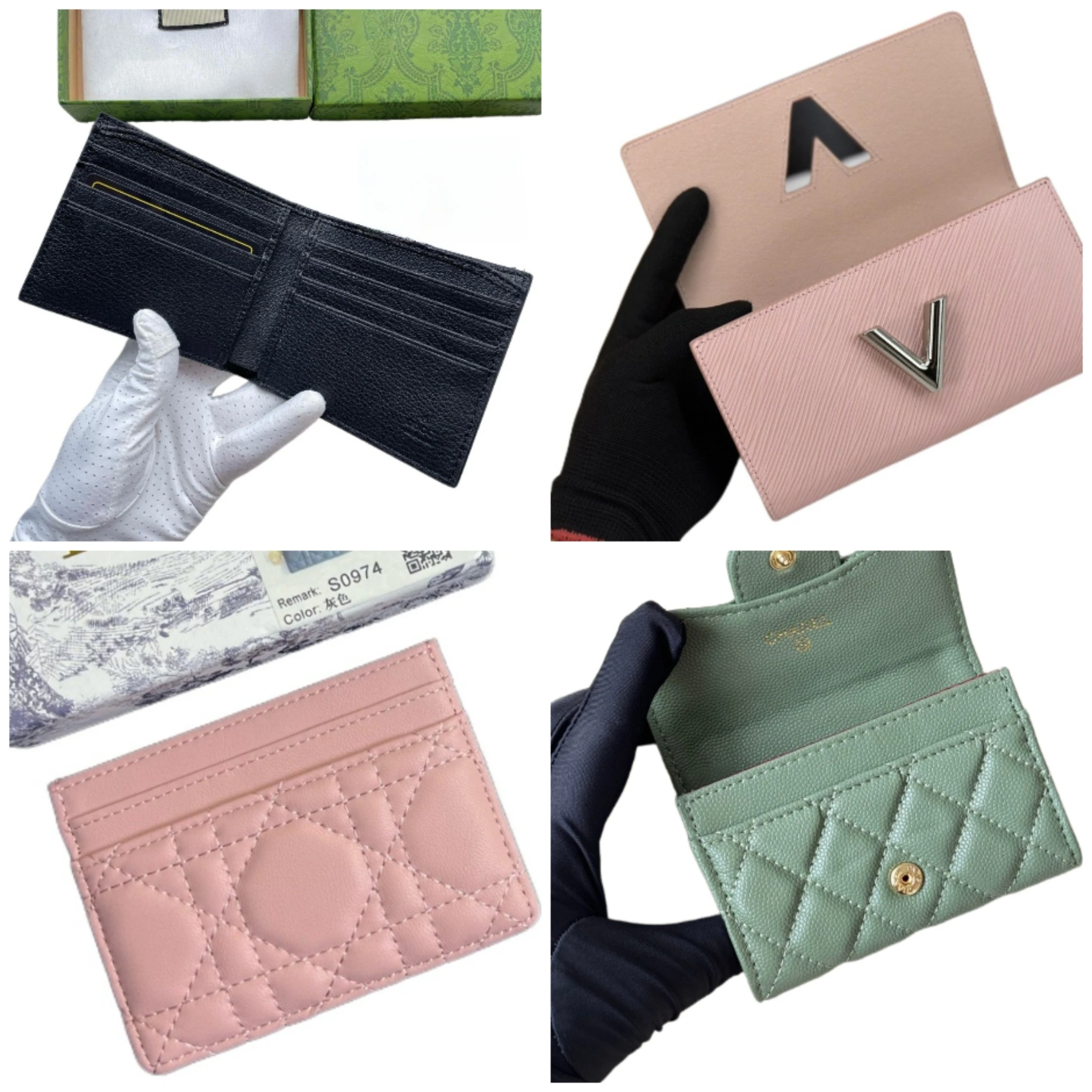 Custom Pouch Leather Wallet Men Card Holders Fashion Handbags For Women Luxury