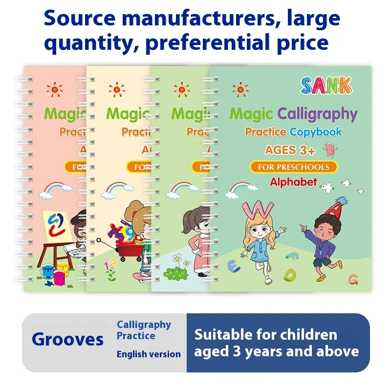 New Groove Magic Calligraphy Drawing Training Set Cross-Border Preschool Transition Script for Children Aged 5 to 7 Years