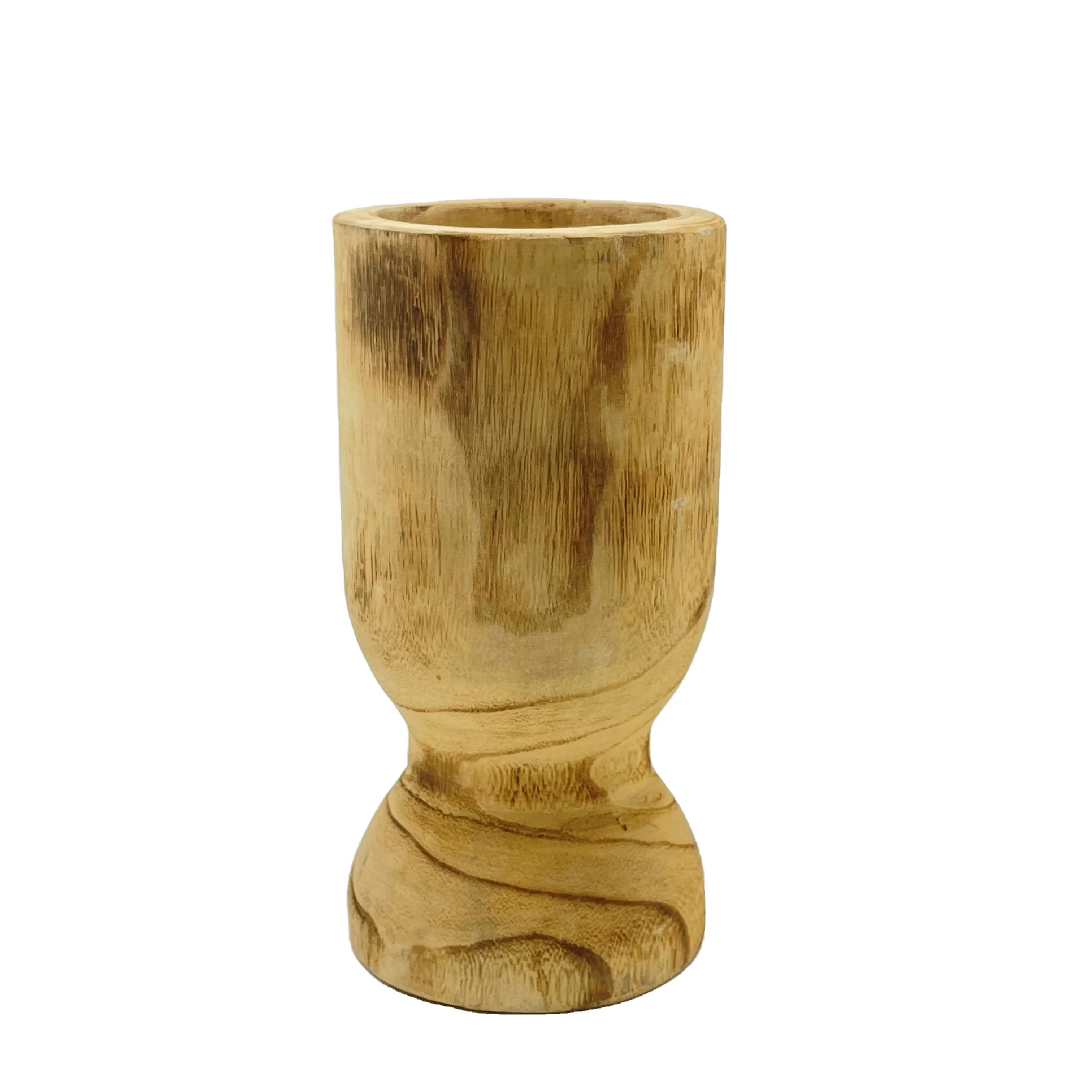 Natural Customized  Wooden Vase flower display planter japanese style rustic vase for home decor